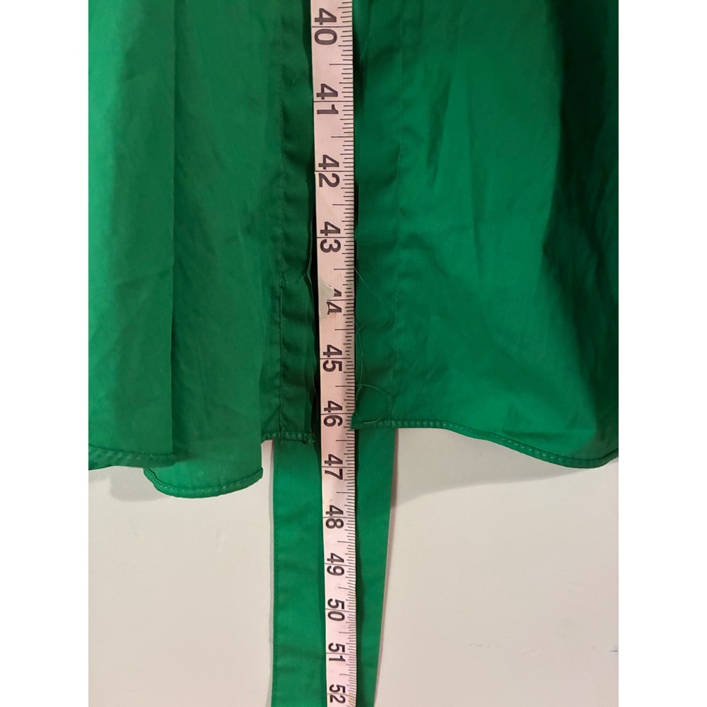 Tea & Cup High-Low Ruffle Dress Womens Medium Green V-Neck Long Sleeve - Picture 9 of 12